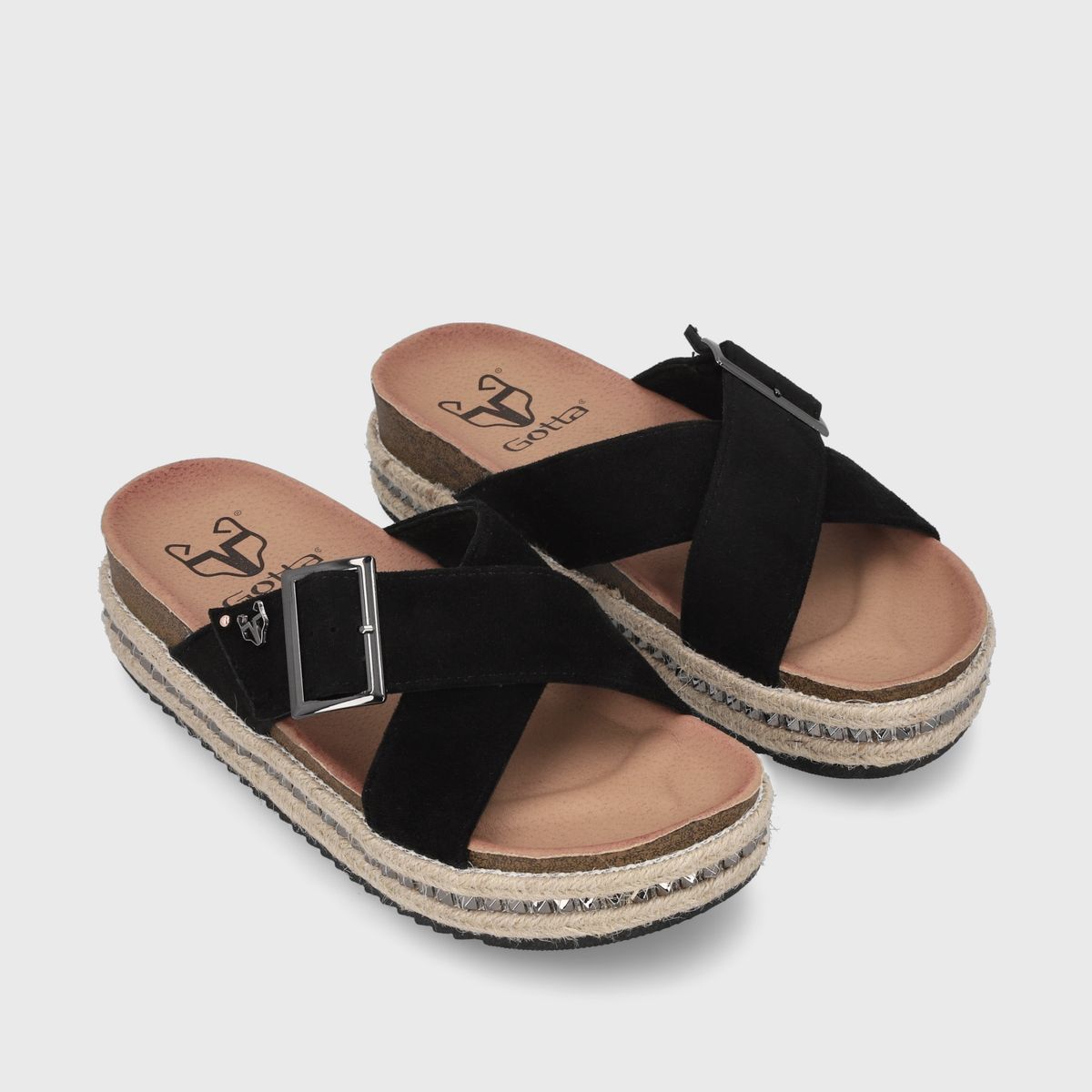 GOTTA - Sandalia Mujer Plataforma Negra  43001