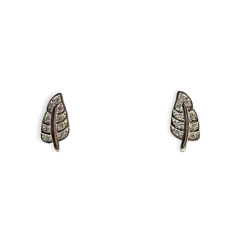 ANDREA COGGIOLA JOYAS - Aros Hoja Mini Circones Plata Fina 925 Baño Rodio