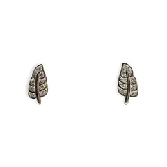 ANDREA COGGIOLA JOYAS - Aros Hoja Mini Circones Plata Fina 925 Baño Rodio