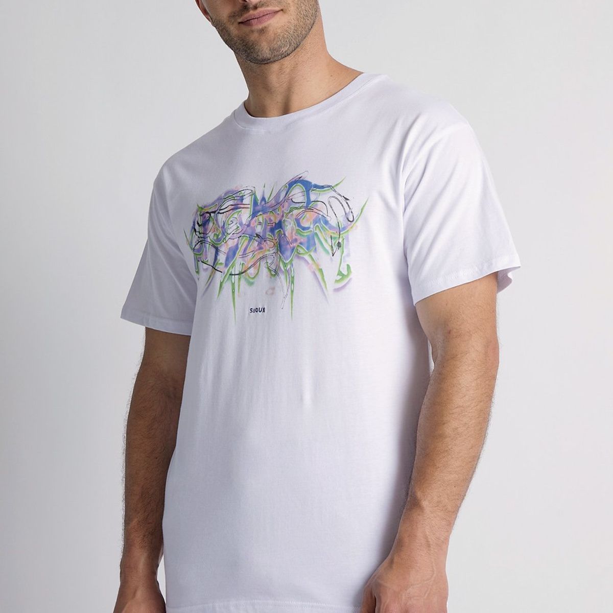 SIOUX - Polera Hombre Rayado Blanco Sioux
