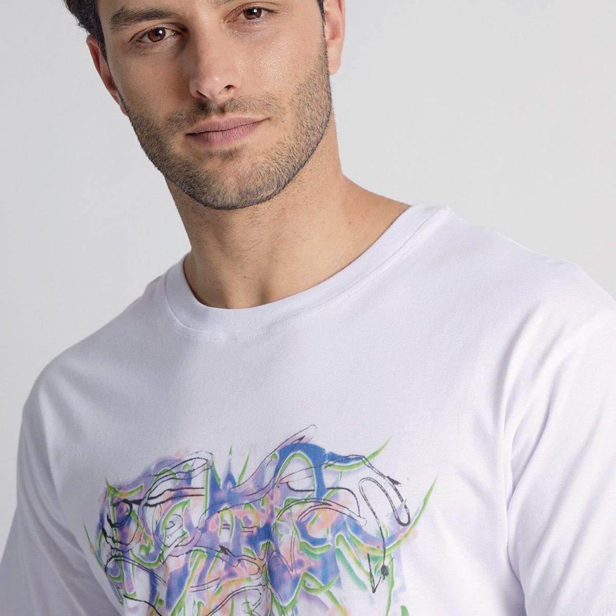 SIOUX - Polera Hombre Rayado Blanco Sioux