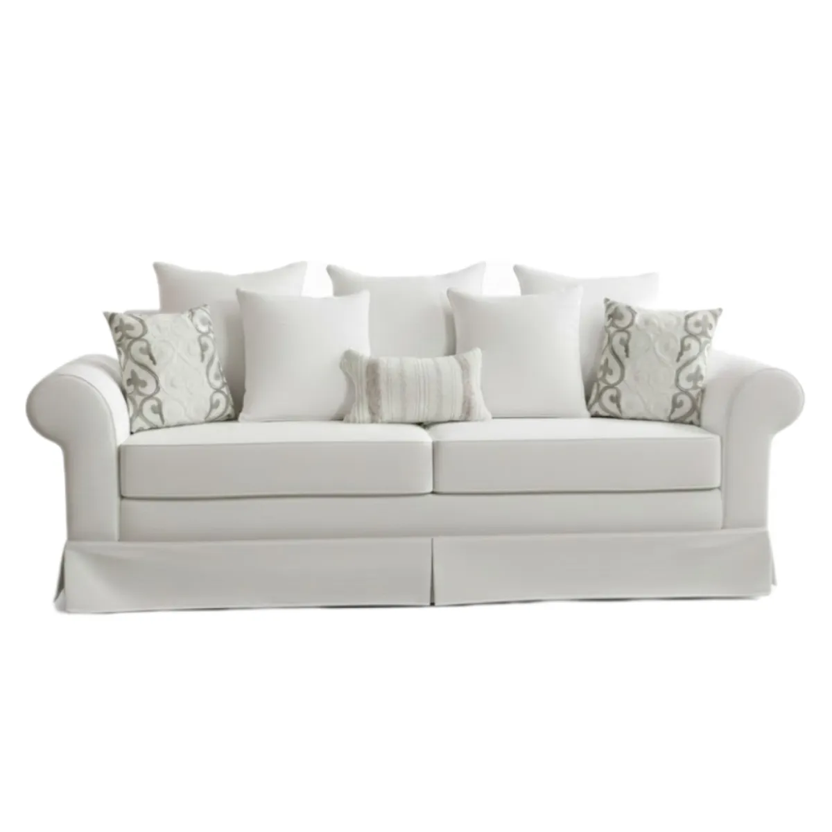 MUNDO LIVING - Sofa 3 cuerpos Mambo  Blanco crudo con asientos de Resortes pocket