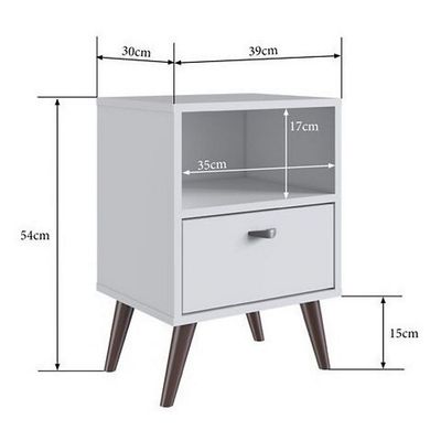 Imagen 2 del producto Velador Honey Con Cajón Blanc