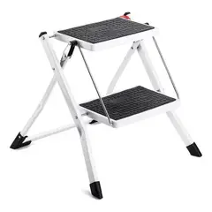 GENERICO - Escalera Multiuso Plegable 2 Peldaños Ultra Compacta