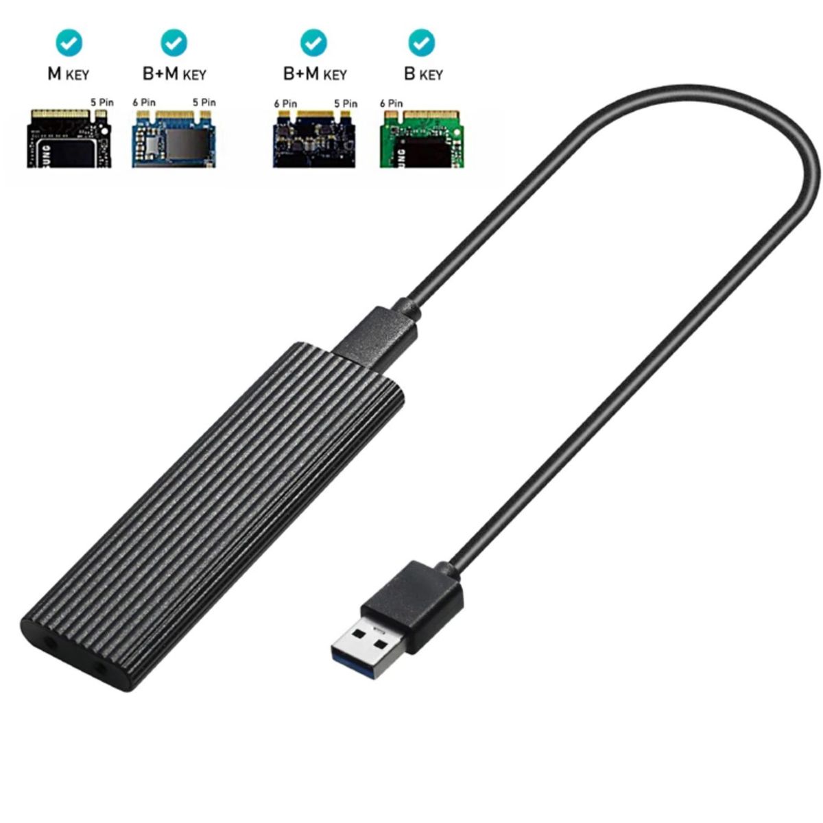 GENERICO - Cofre Case Disco Ssd M.2 Dual NVME y NGFF A Usb 3.0 Aluminio