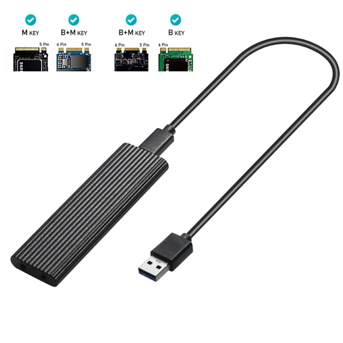 GENERICO - Cofre Case Disco Ssd M.2 Dual NVME y NGFF A Usb 3.0 Aluminio