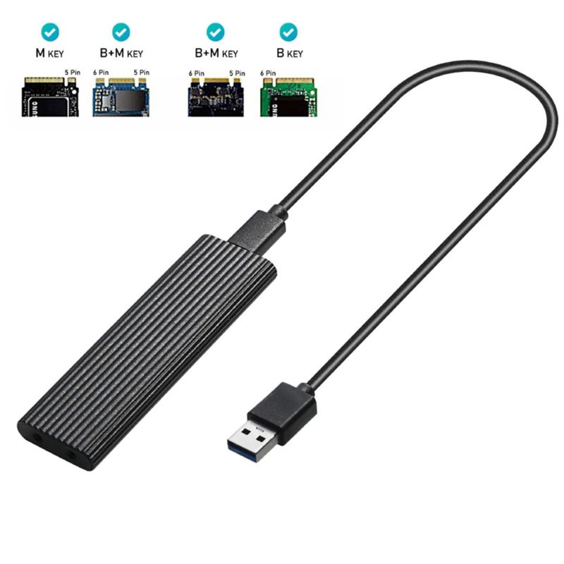 GENERICO - Cofre Case Disco Ssd M.2 Dual NVME y NGFF A Usb 3.0 Aluminio