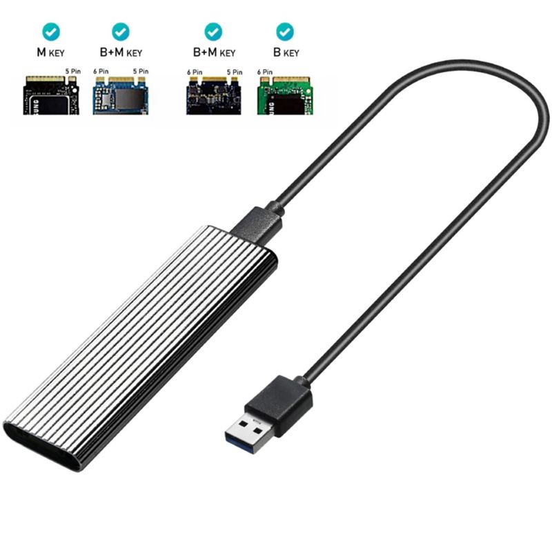 GENERICO - Cofre Case Disco Ssd M.2 Dual NVME y NGFF A Usb 3.0 Aluminio