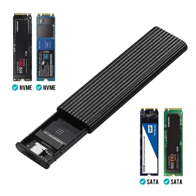 GENERICO - Cofre Case Disco Ssd M.2 Dual NVME y NGFF A Usb 3.0 Aluminio