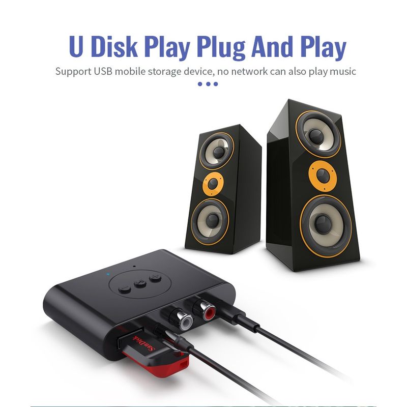 GENERICO - Receptor Audio Bluetooth Auto Speakers  Entrada Usb