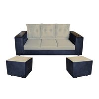 SOFA JULIETTA 2PUFF NEGRO/BEIGE