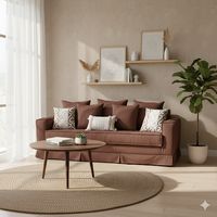 Sofa 3 cuerpos Lucio Cafe con sistema de resortes pocket spring