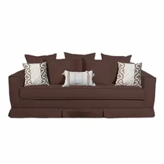 MUNDO LIVING - Sofa 3 cuerpos Lucio Cafe con resortes pocket spring