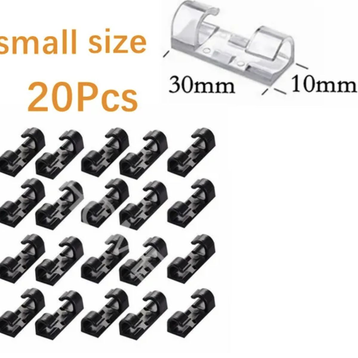 GENERICO - Organizador Cables Para Escritorio PC Notebook Con Adhesivo 20 Piezas