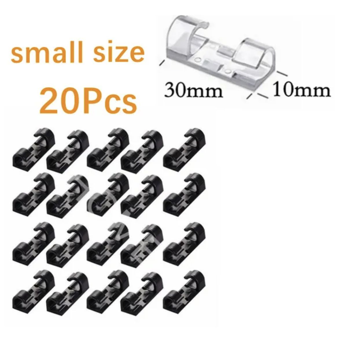 GENERICO - Organizador Cables Para Escritorio PC Notebook Con Adhesivo 20 Piezas