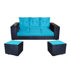 GENERICO - SOFA JULIETTA 2PUFF NEGROCALIPSO