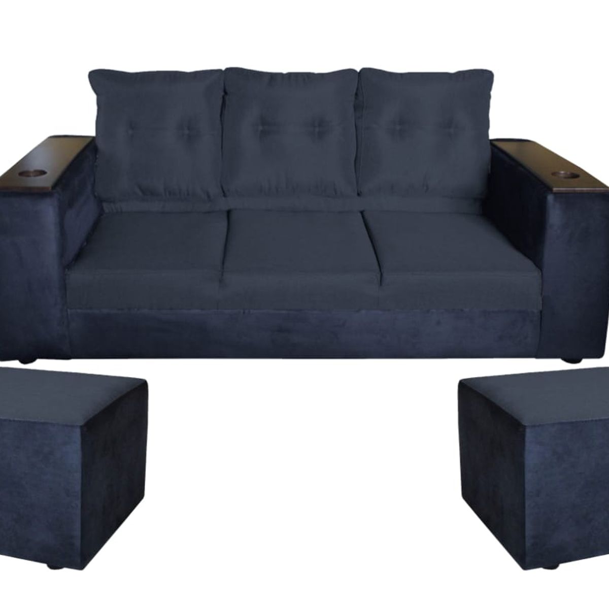 GENERICO - SOFA JULIETTA  2PUFF NEGRO