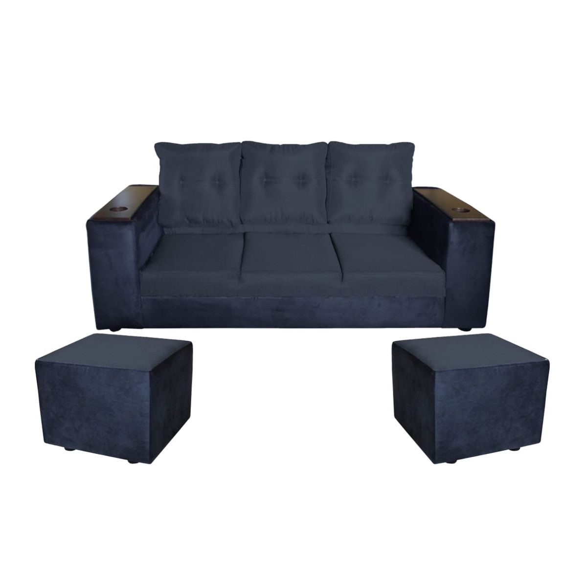 GENERICO - SOFA JULIETTA  2PUFF NEGRO