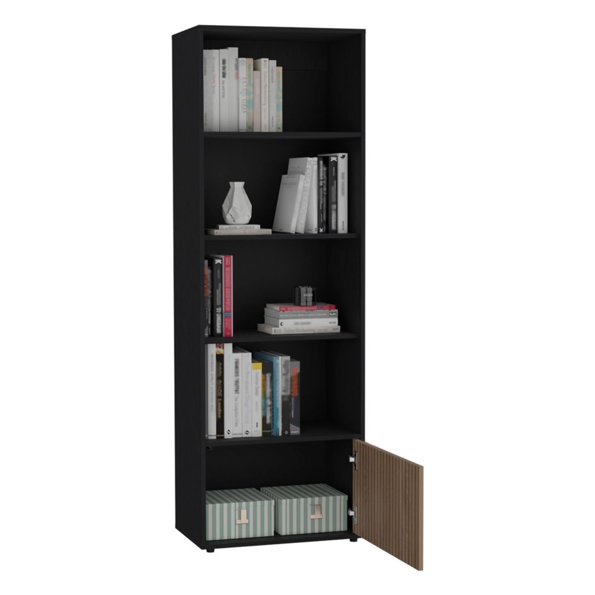 FMFURNITURE - Biblioteca 1 Puerta Fm-009N - Negro