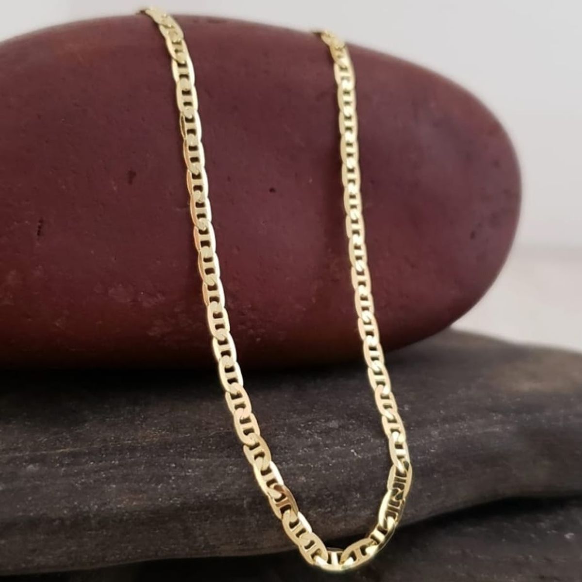 GENERICO - cadena tejido escalera oro laminado de 18k