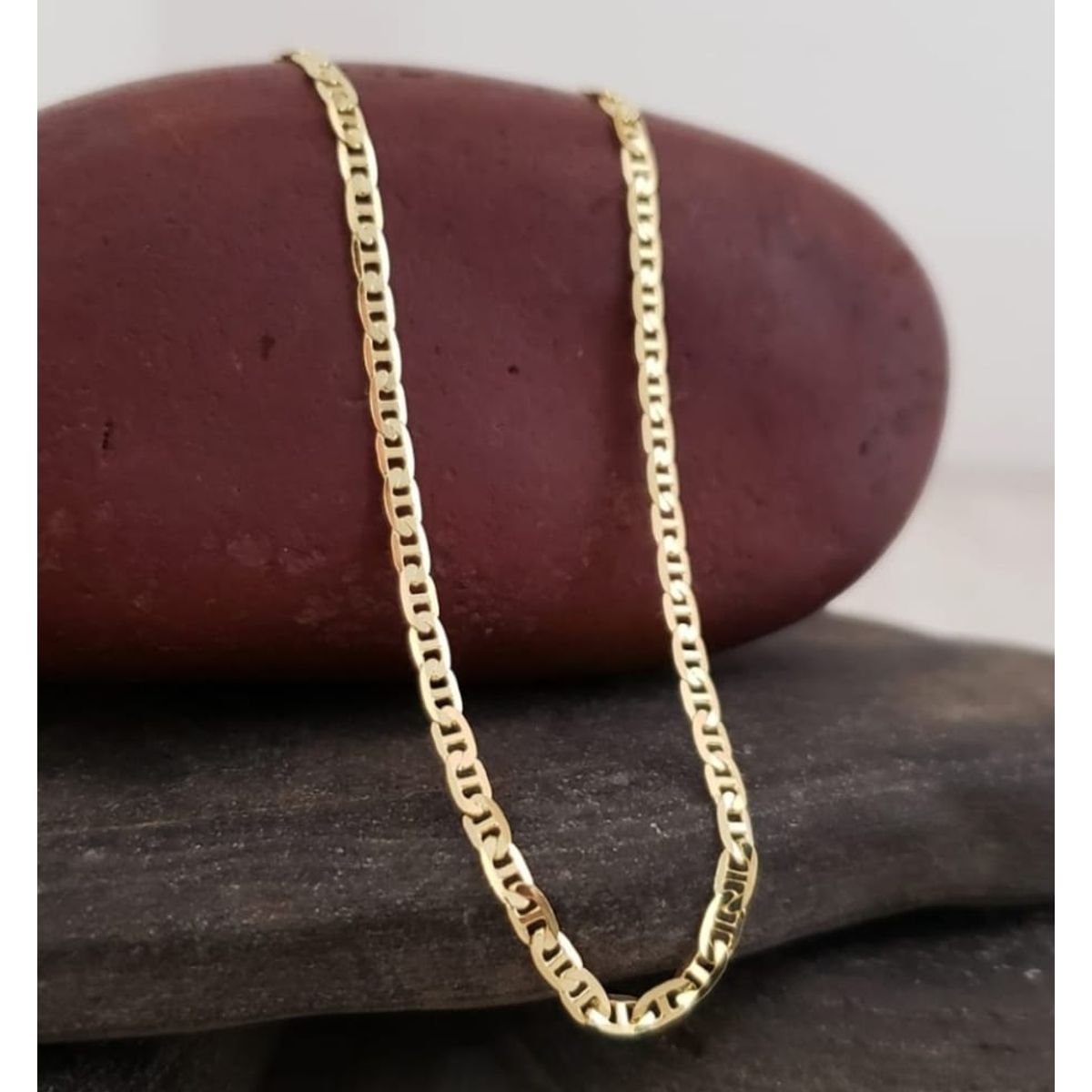 GENERICO - cadena tejido escalera oro laminado de 18k