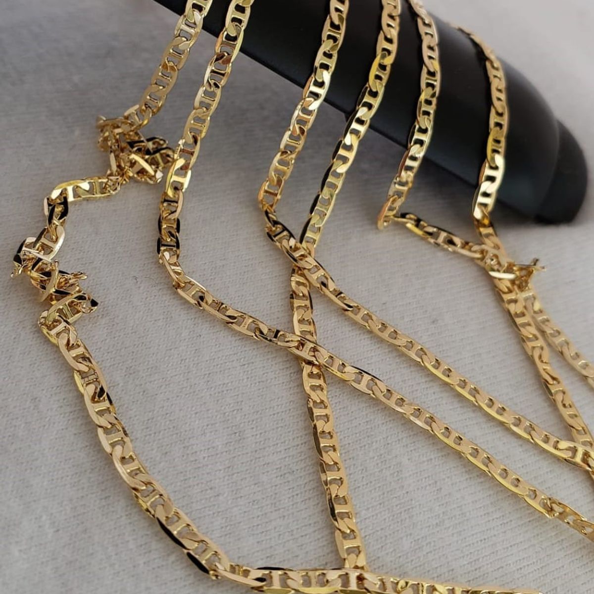 GENERICO - cadena tejido escalera oro laminado de 18k