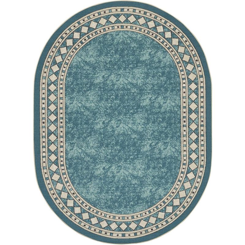 MROTTO - Alfombra Alfodia Redonda Celeste Con Goma Antideslizante 150x150 Cm