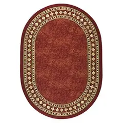 MROTTO - Alfombra Alfodia Redonda Rojo Con Goma Antideslizante 150x150 Cm