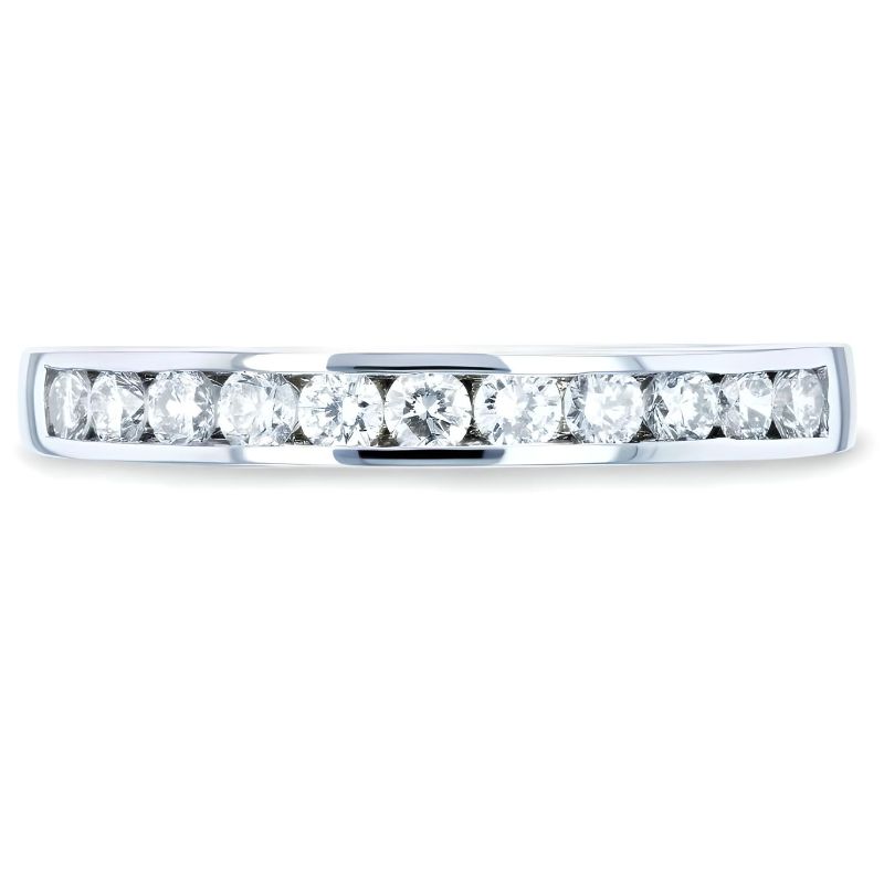 BOOMZAIR - ANILLO DE COMPROMISO DE ESTILO MEDIO CINTILLO CON MOISSANITAS