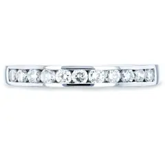 BOOMZAIR - ANILLO DE COMPROMISO DE ESTILO MEDIO CINTILLO CON MOISSANITAS