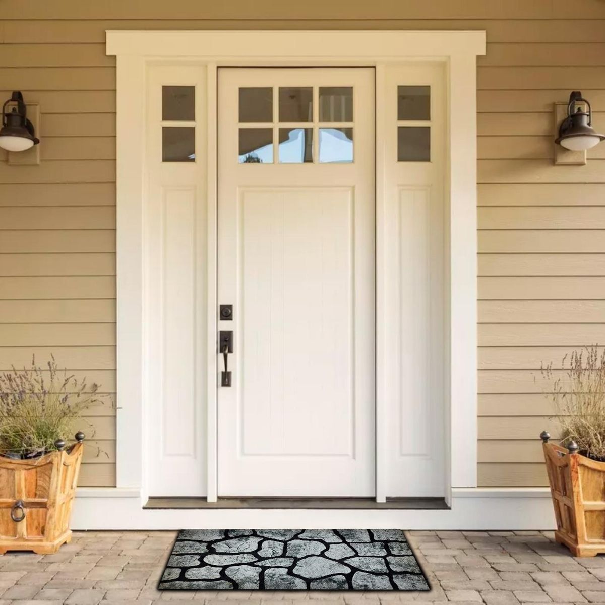 GENERICO - Alfombra Limpiapies Felpudo Alfombra De Entrada Piedras Baño