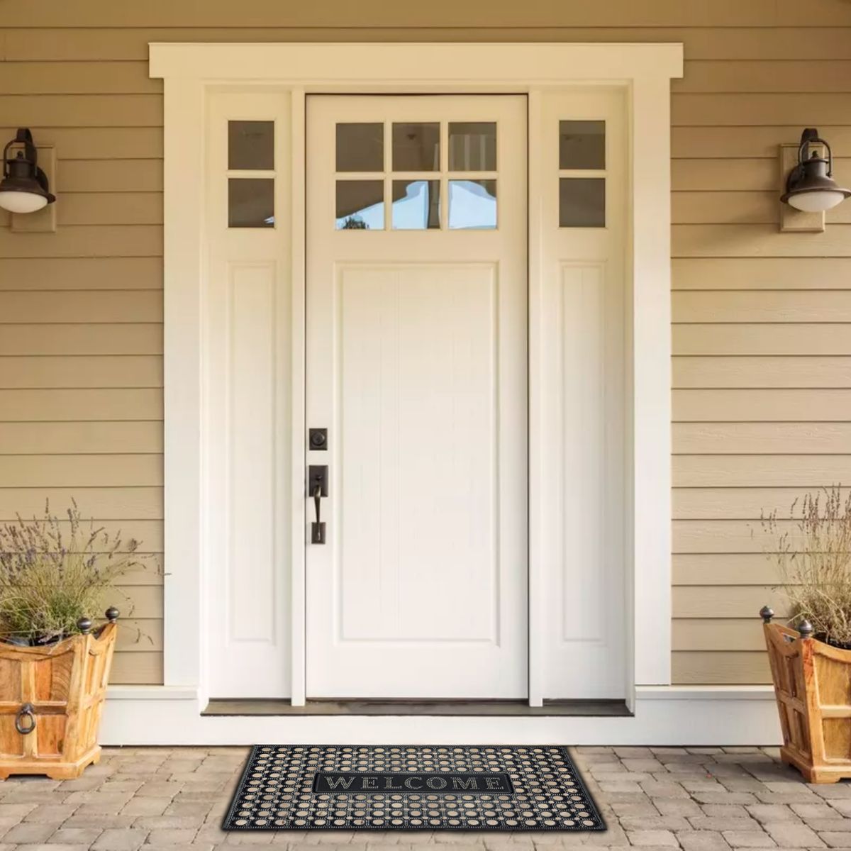 GENERICO - Alfombra Limpiapies Felpudo Alfombra De Entrada Welcome - Blanco