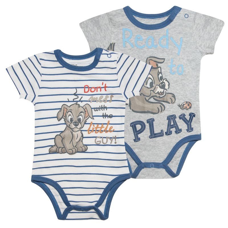 DISNEY - Pack Body Bebe Dama Y Vagabundo Play Gris Disney