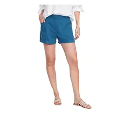 OLD NAVY - Shorts Utility Mezcla De Lino Tiro Alto Azul