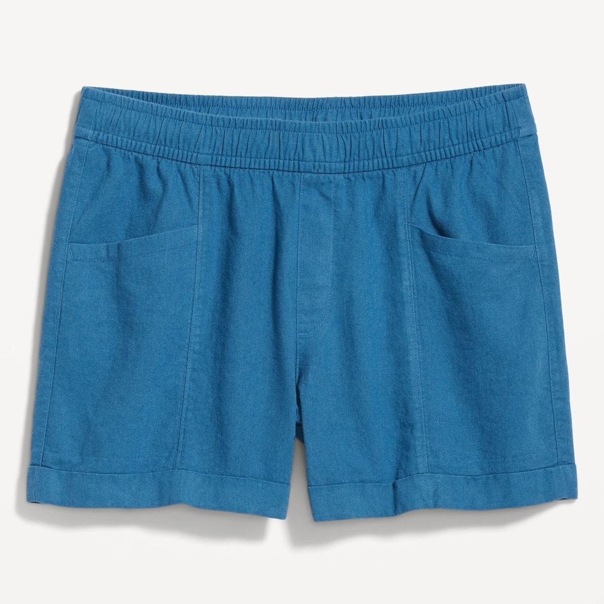 OLD NAVY - Shorts Utility Mezcla De Lino Tiro Alto Azul OLD NAVY