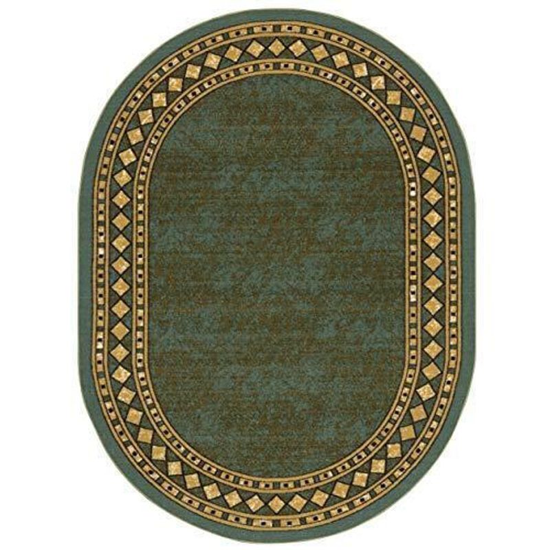MROTTO - Alfombra Alfodia Redonda Verde Con Goma Antideslizante 150x150 Cm
