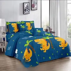 GENERICO - Cubrecamas quilt verano 1.5 plazas dinosaurio