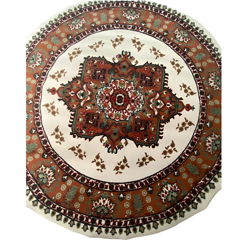 MROTTO - Alfombra Alfodia REDONDA Beige150x150 Cm Antideslizante Estilo Persa
