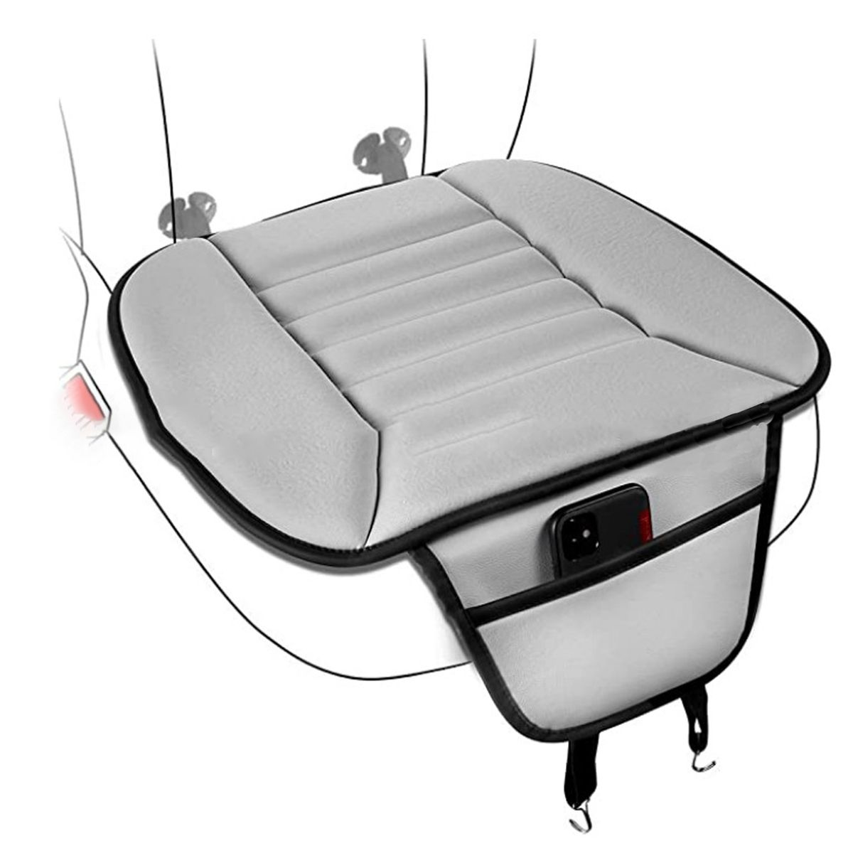 LELOX - BoJia Cojín de Asiento de Coche Gris