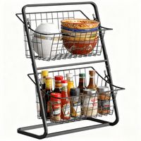 Secaplatos Negro 2 Niveles Organizador de Cocina Moderno