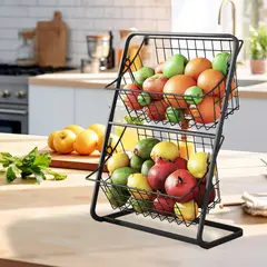 HALMAN - Negro Escurridor de trastes 2 Niveles Cocina Almacenamiento Cocina