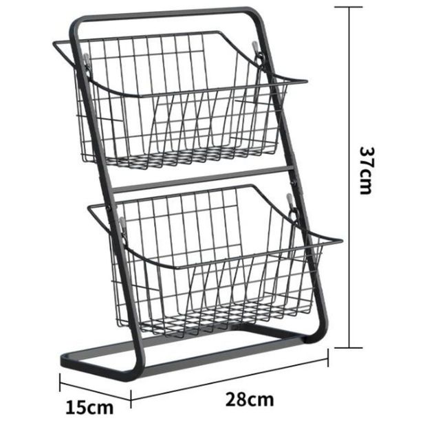 HALMAN - Estante de dos niveles negro para almacenamiento en la cocina…