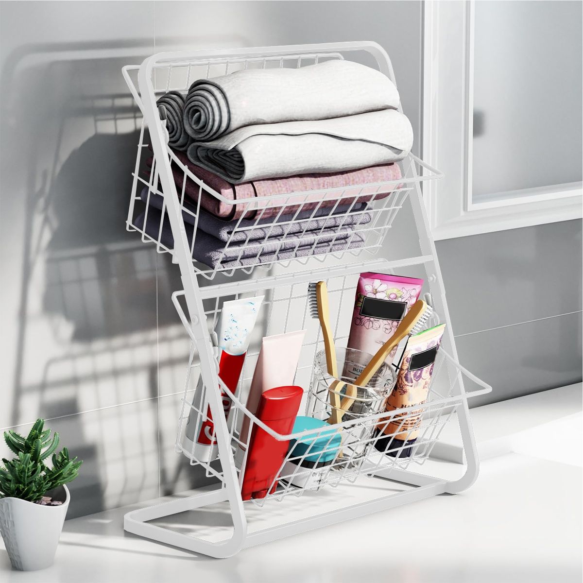 HALMAN - Blanco Escurridor de trastes 2 Niveles Cocina Almacenamiento Cocina