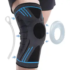WELDMON - Rodilleras deportivas Elastica Ajustable-Azul-L