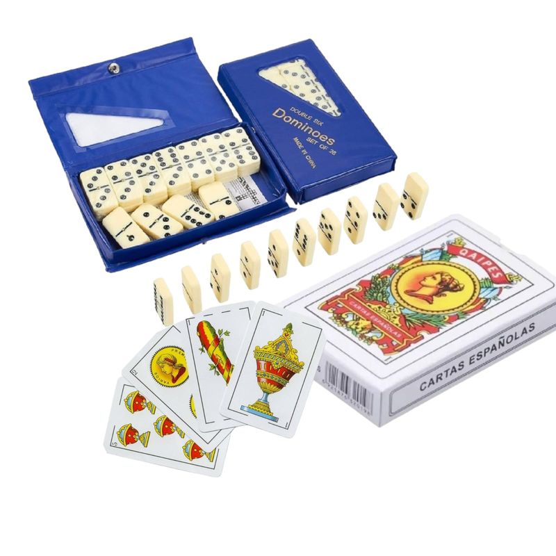 GENERICO - Set Domino  Naipe Español Juego de Mesa
