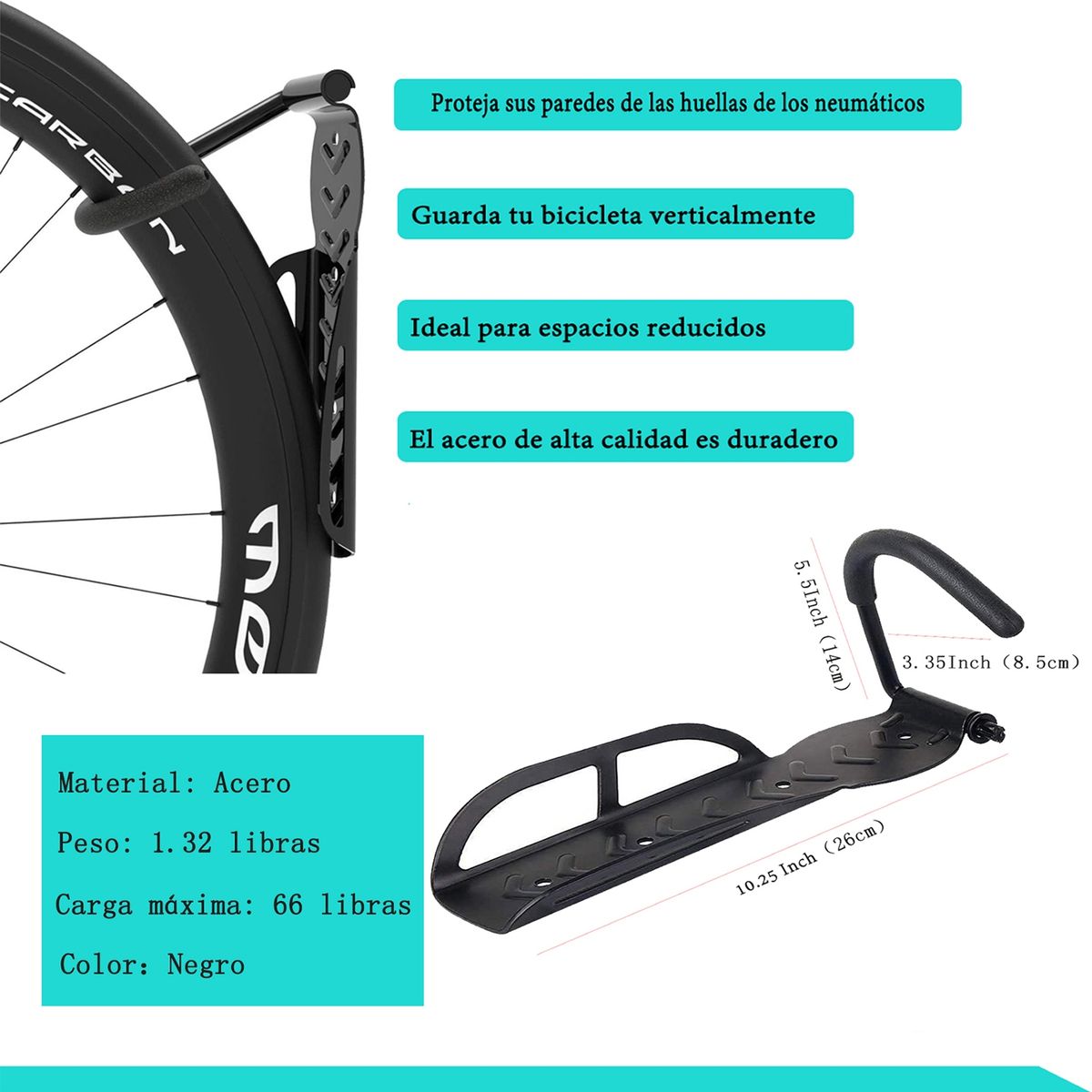 WELDMON - 2pcs Soporte de pared para bicicleta