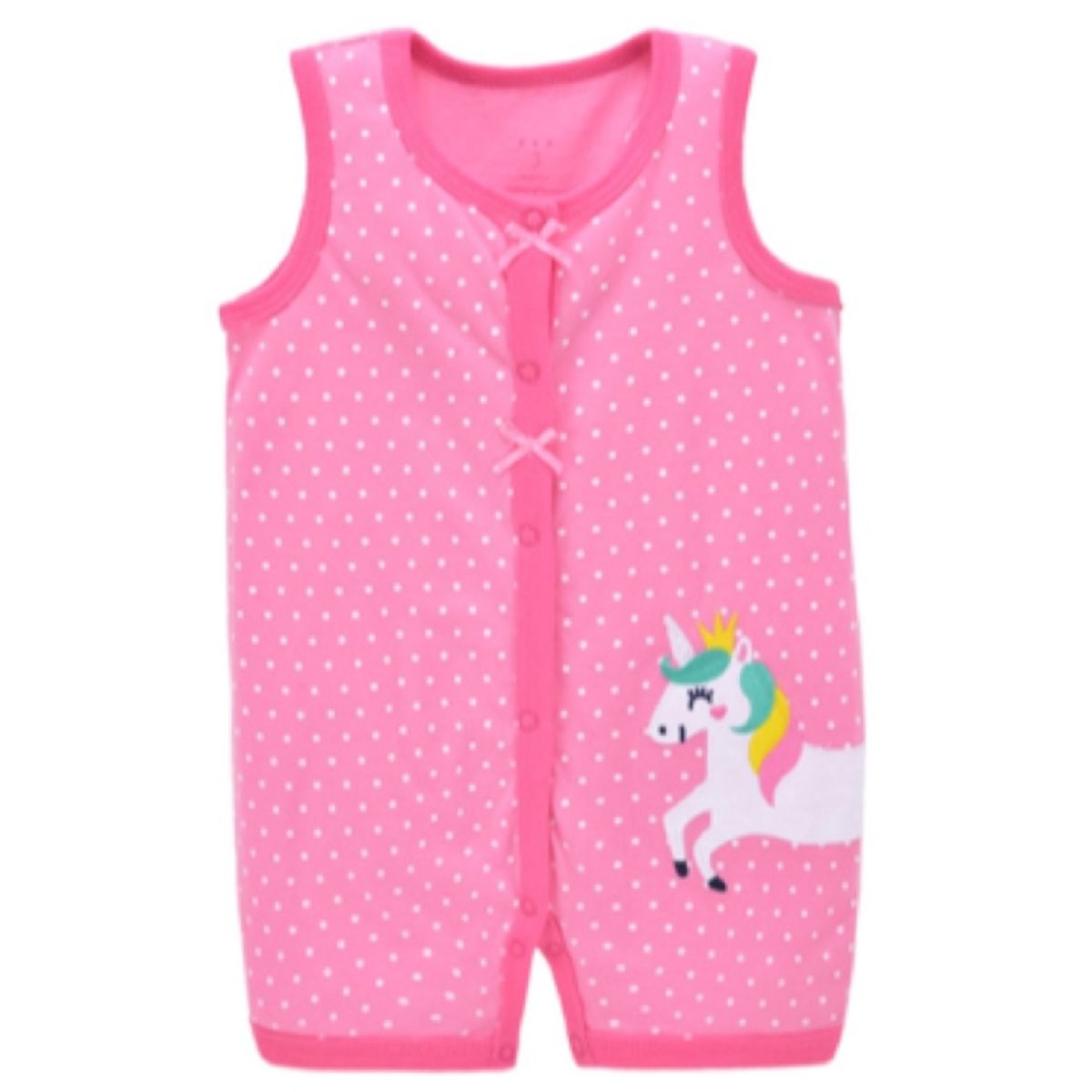 TEDMIMAK - Enterito algodón para niña de unicornio de 6 a 12 meses verano