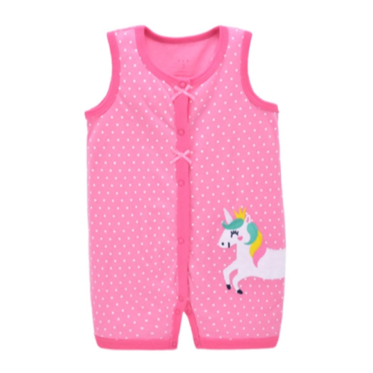 TEDMIMAK - Enterito algodón para niña de unicornio de 6 a 12 meses verano