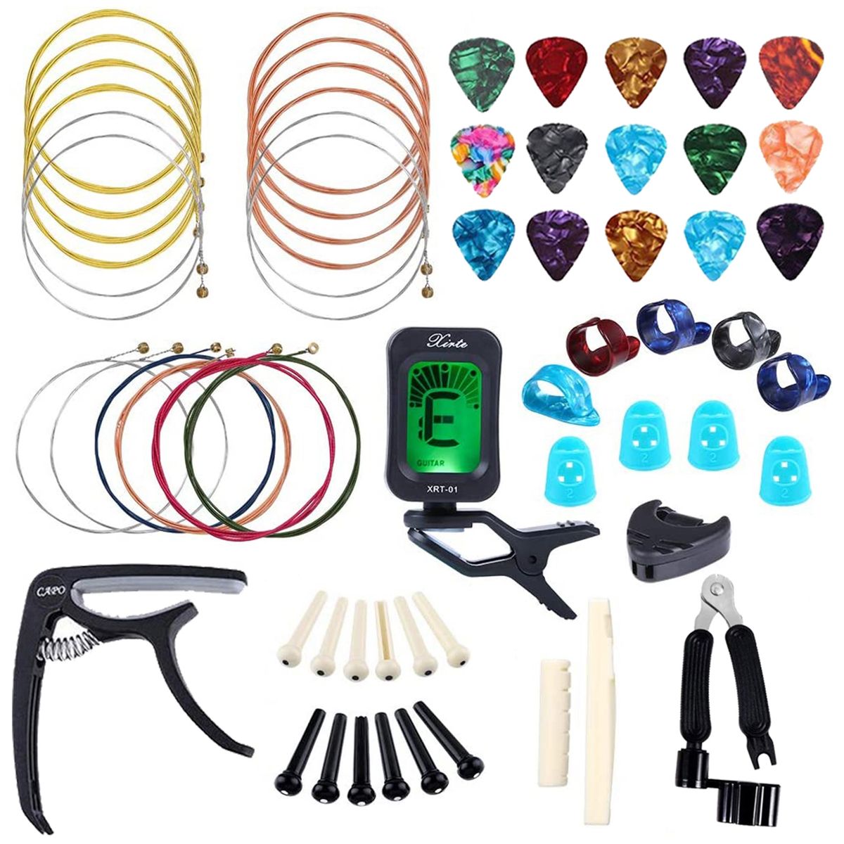 WELDMON - 60 Piezas Kit de Accesorios Para Guitarra con Afinador