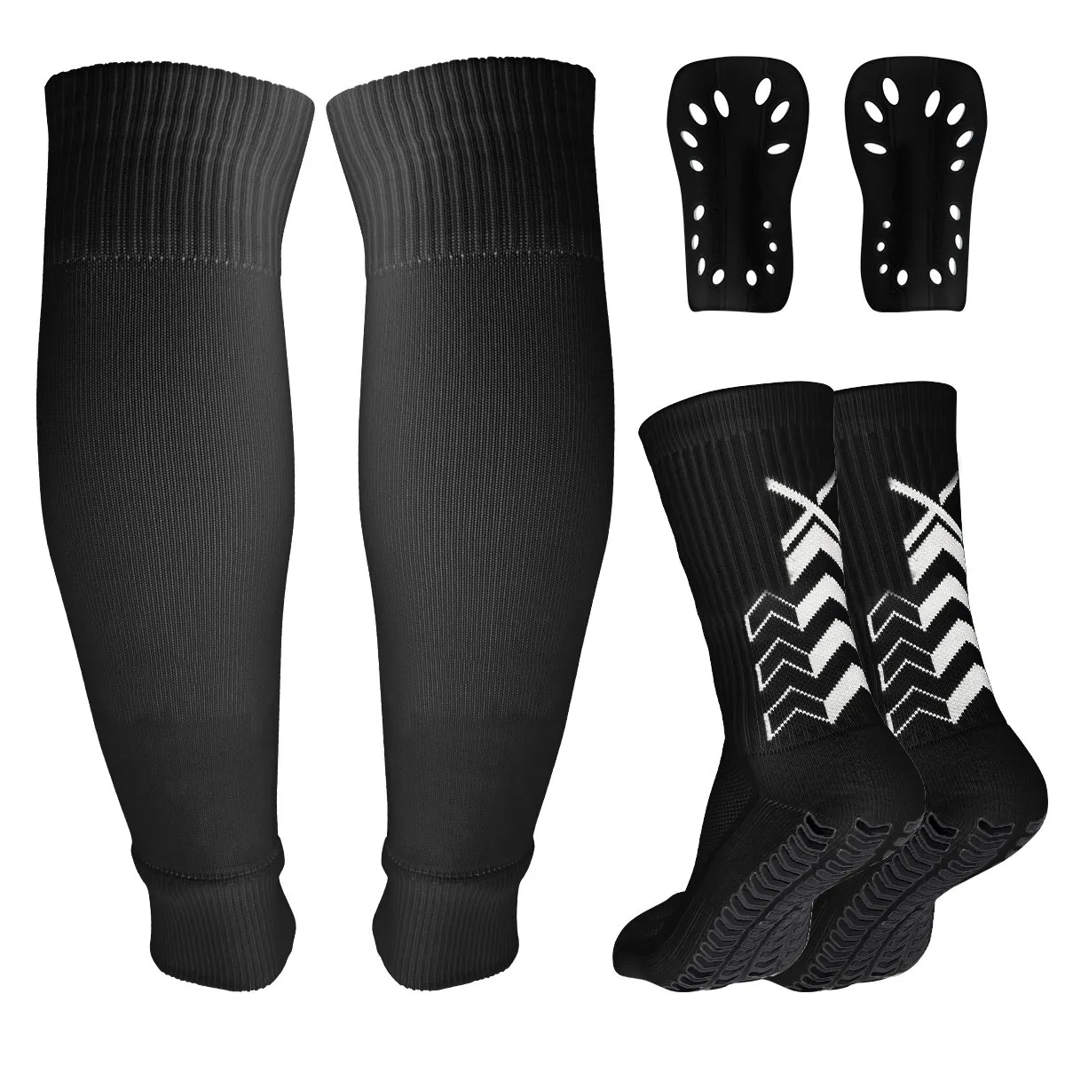 KOKILA - Kit Fútbol 3 en 1: Calcetas Antideslizantes + Canilleras Pro
